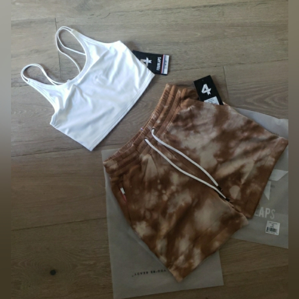 NWT FourLaps size XS Bundle Rush Shorts & Poise Longline Bra